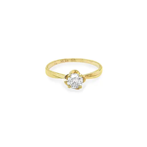 Gold Verlobungsring mit Zirkon