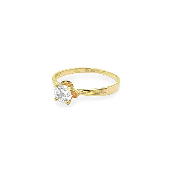 Gold Verlobungsring mit Zirkon
