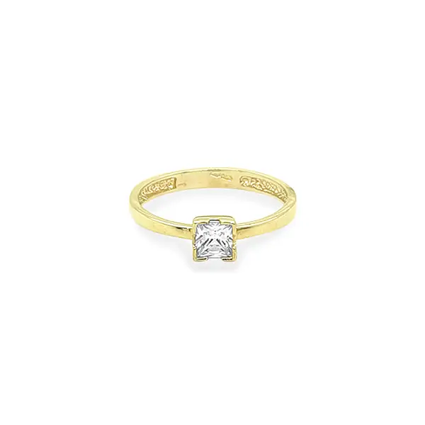 Gold Verlobungsring mit Zirkon