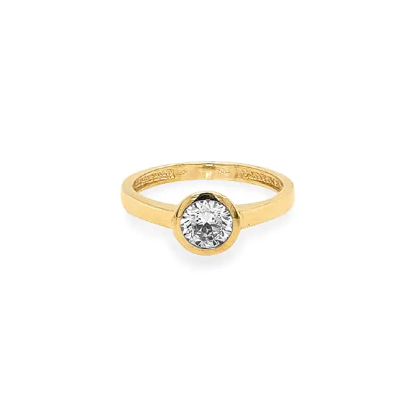 Gold Verlobungsring mit Zirkon