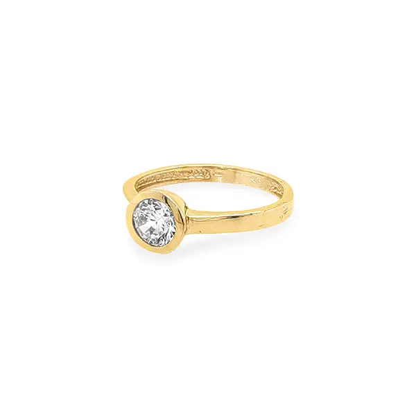 Gold Verlobungsring mit Zirkon