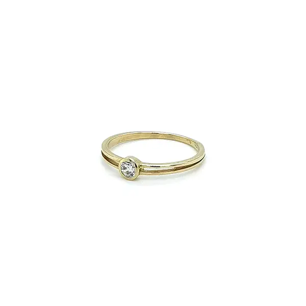 Gold Verlobungsring mit Zirkon