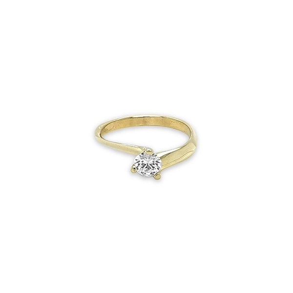Verlobungsring aus Gold mit kubischem Zirkon