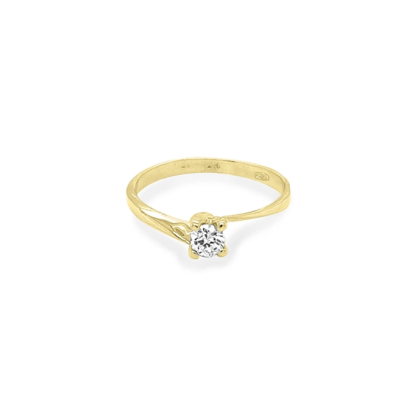 Gold Verlobungsring mit Zirkonen