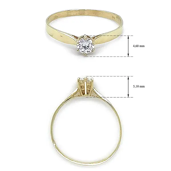 Gold Verlobungsring mit Zirkon