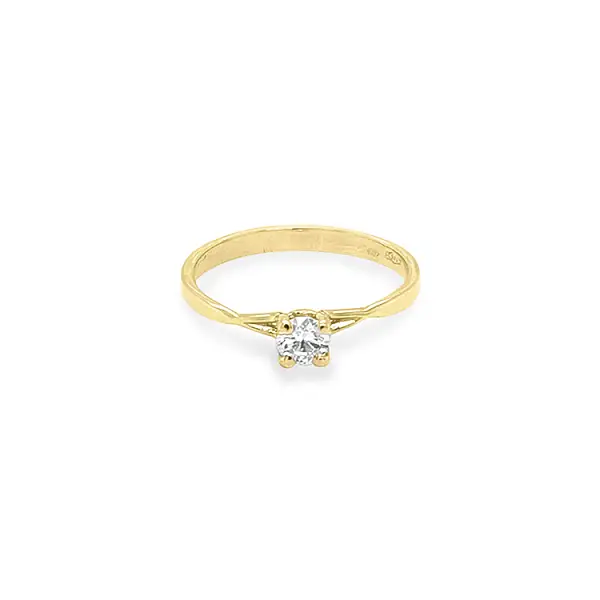 Gold Verlobungsring mit Zirkon