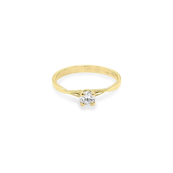 Gold Verlobungsring mit Zirkon