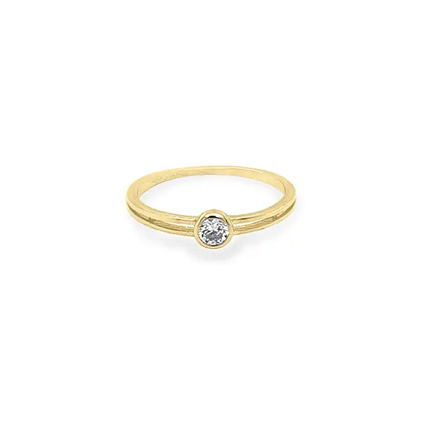 Gold Verlobungsring mit Zirkon