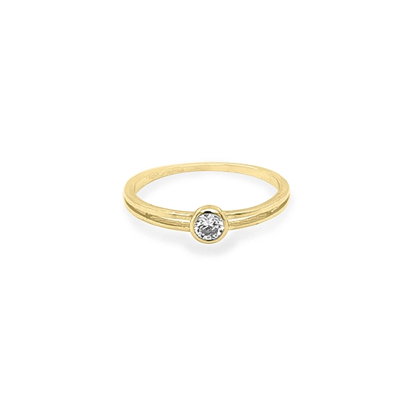 Gold Verlobungsring mit Zirkon