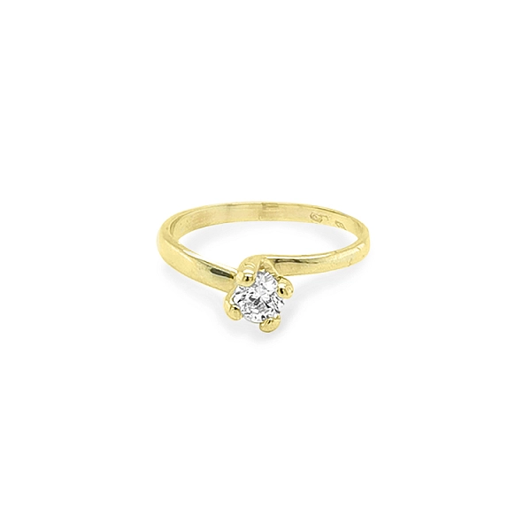Gold Verlobungsring mit Zirkon