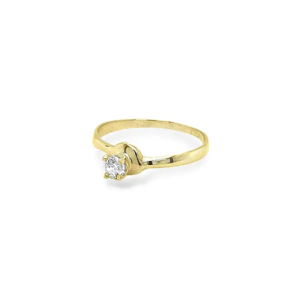 Gold Verlobungsring mit Zirkon