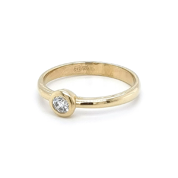 Gold Verlobungsring mit Zirkon