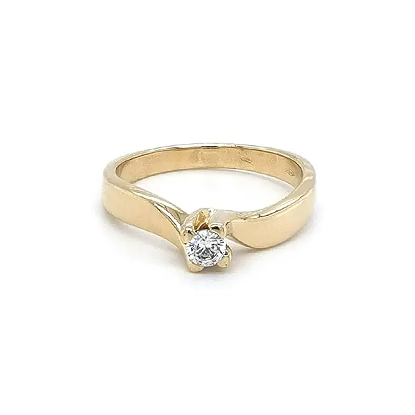 Gold Verlobungsring mit Zirkon