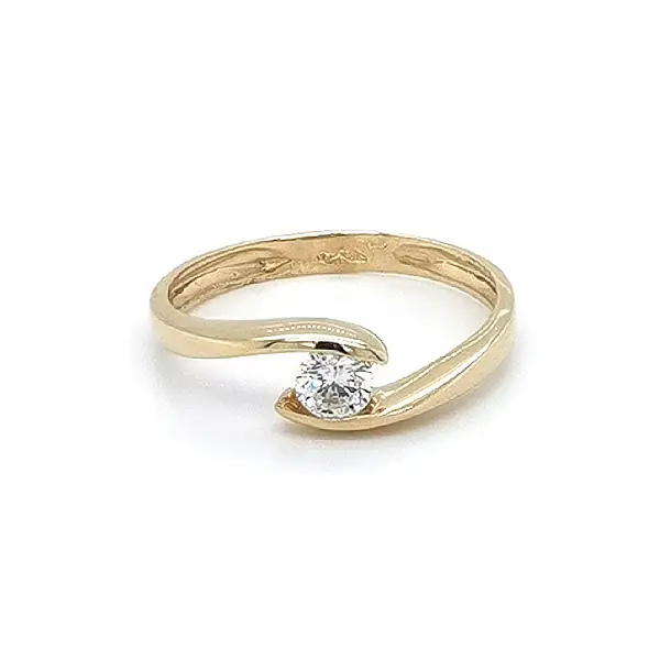 Gold Verlobungsring mit Zirkon