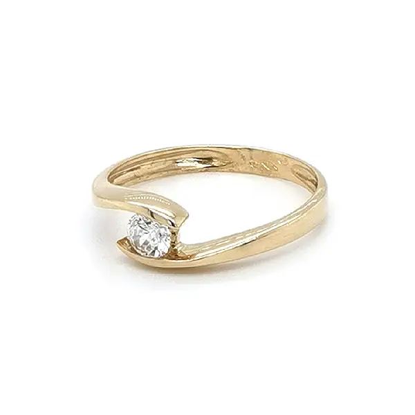 Gold Verlobungsring mit Zirkon