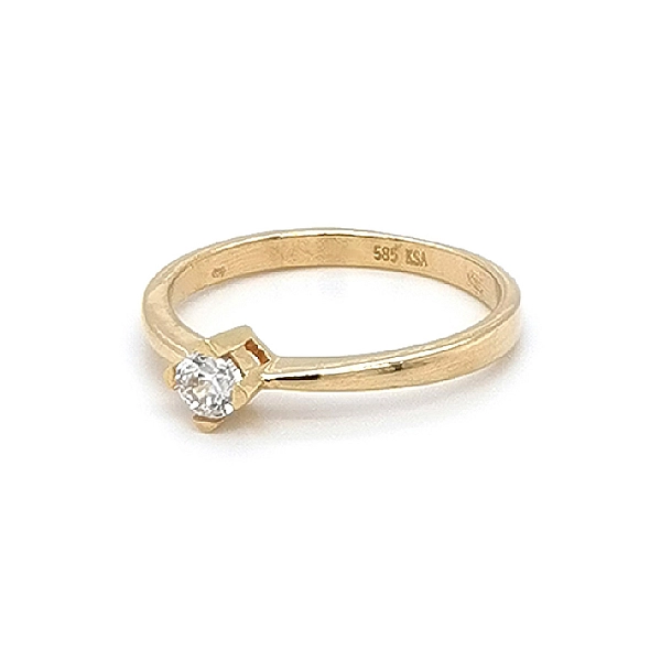 Gold Verlobungsring mit Zirkon