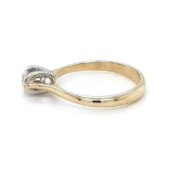 Verlobungsring mit Zirkon aus kombiniertem Gold