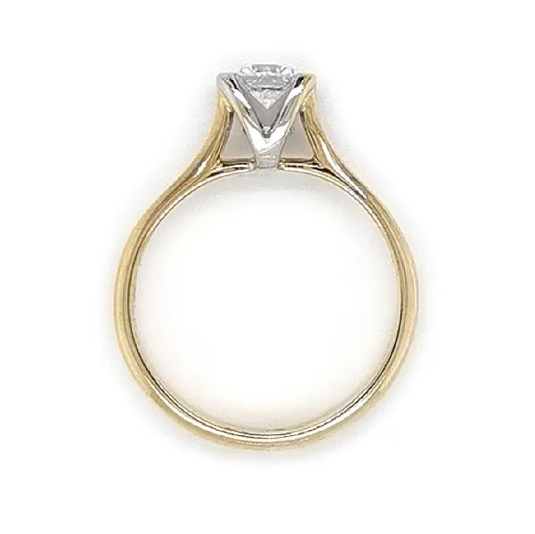 Verlobungsring mit Zirkon aus kombiniertem Gold