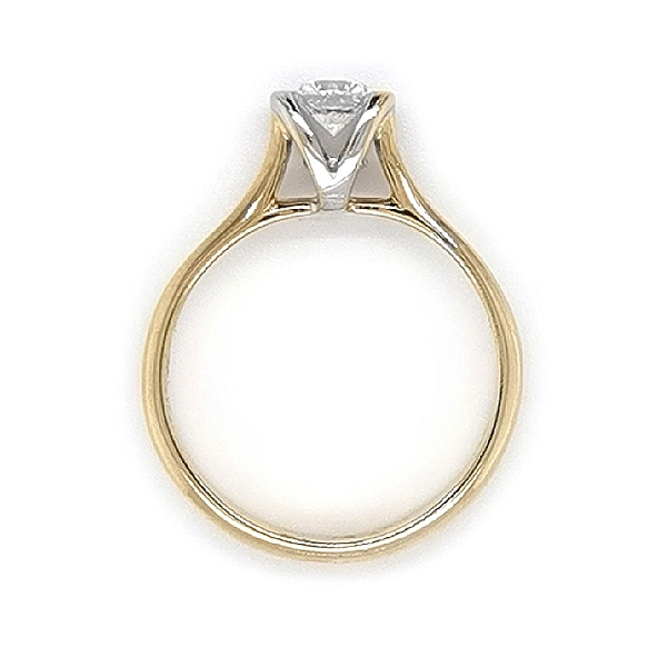 Verlobungsring mit Zirkon aus kombiniertem Gold