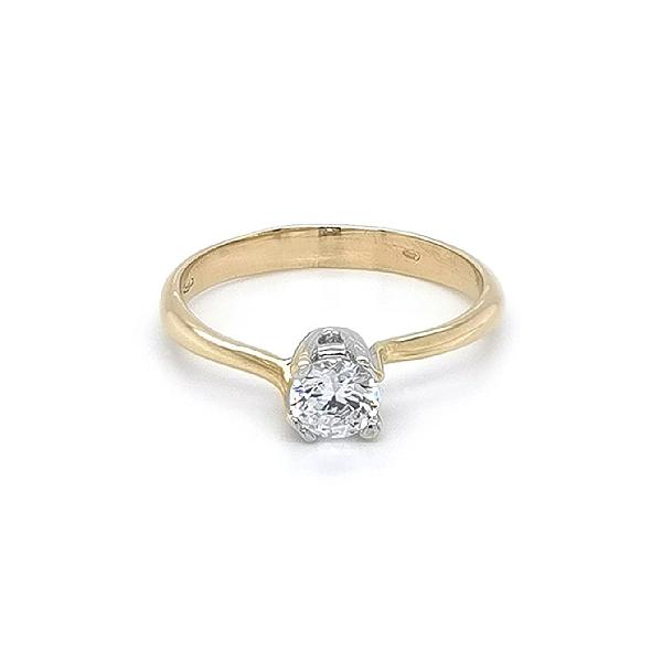 Verlobungsring mit Zirkon aus kombiniertem Gold