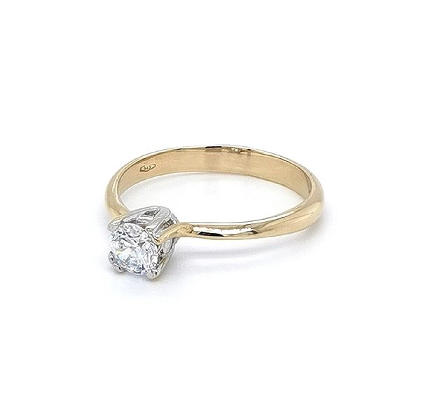 Verlobungsring mit Zirkon aus kombiniertem Gold