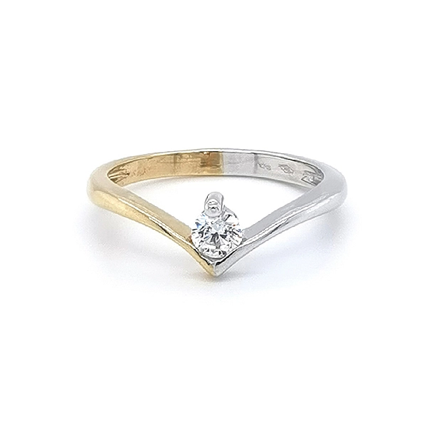 Verlobungsring mit Zirkon aus kombiniertem Gold