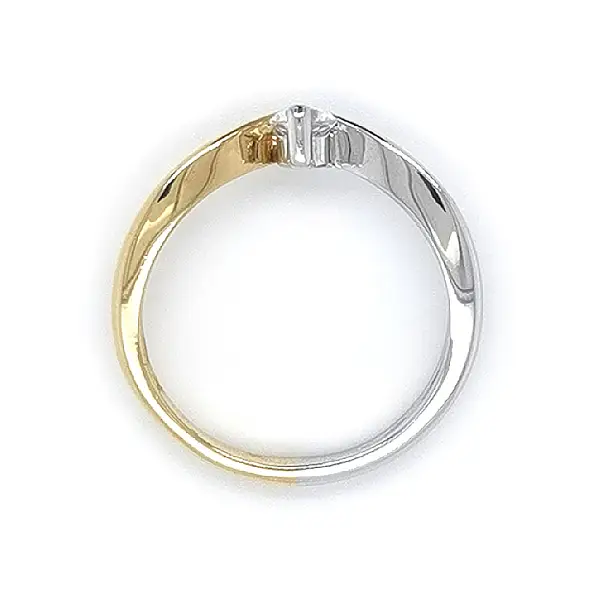 Verlobungsring mit Zirkon aus kombiniertem Gold