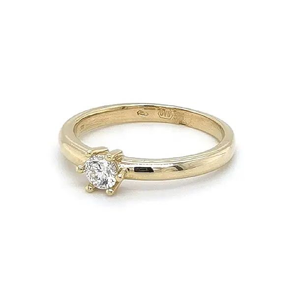 Gold Verlobungsring mit Zirkon