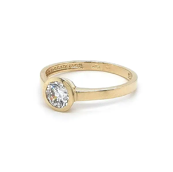 Gold Verlobungsring mit Zirkon