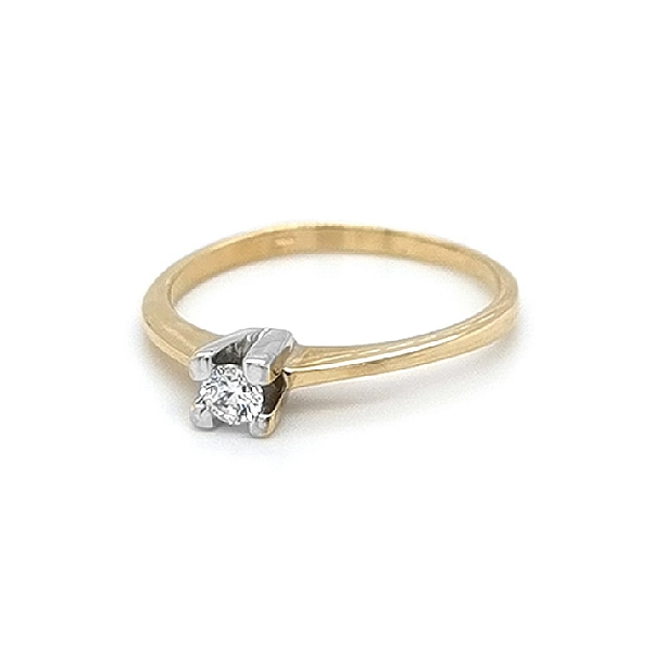 Verlobungsring mit Zirkon aus kombiniertem Gold