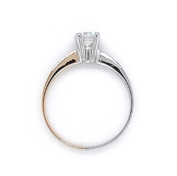 Verlobungsring mit Zirkon aus kombiniertem Gold