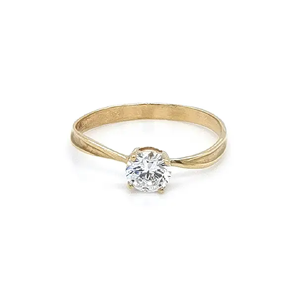 Gold Verlobungsring mit Zirkon