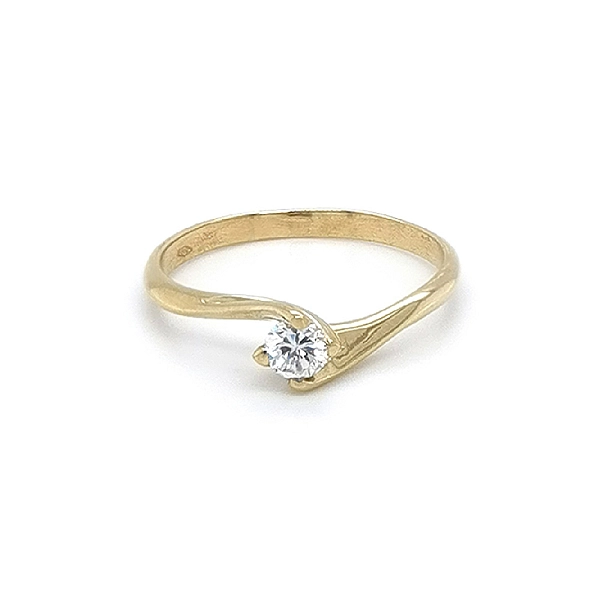 Gold Verlobungsring mit Zirkon