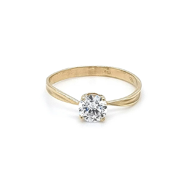 Gold Verlobungsring mit Zirkon
