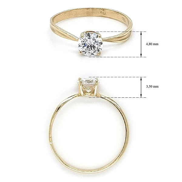 Gold Verlobungsring mit Zirkon