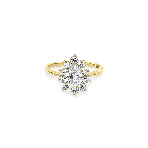 Goldring mit Zirkonen