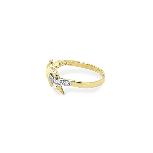 Goldring Delphin mit Zirkonen