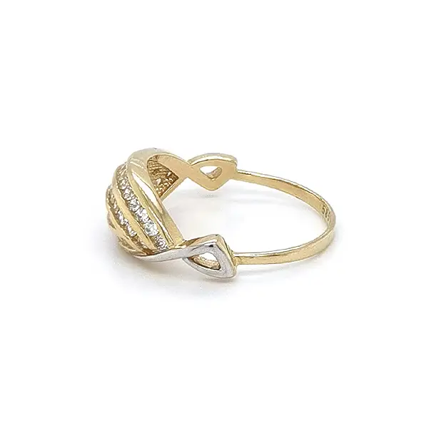 Ring mit Zirkonias in Gold-Kombination