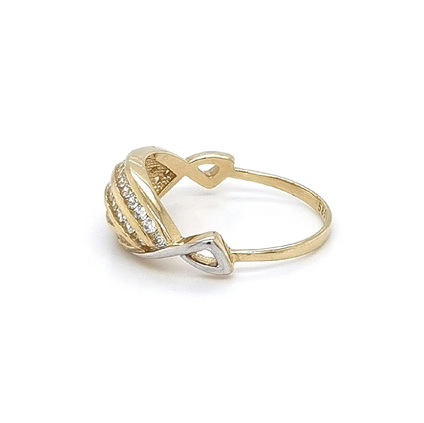 Ring mit Zirkonias in Gold-Kombination