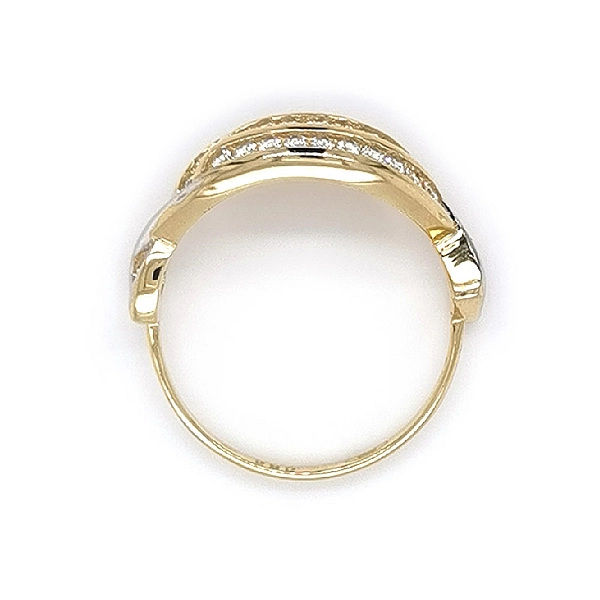 Ring mit Zirkonias in Gold-Kombination