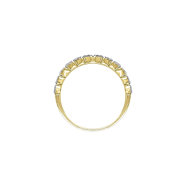 Goldring mit Zirkonen aus kombiniertem Gold