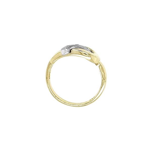 Goldring mit Zirkonen aus kombiniertem Gold