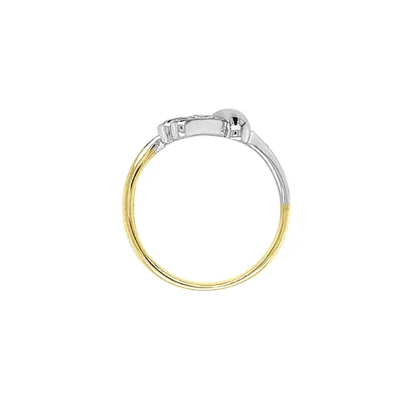 Goldring mit Zirkonen aus kombiniertem Gold