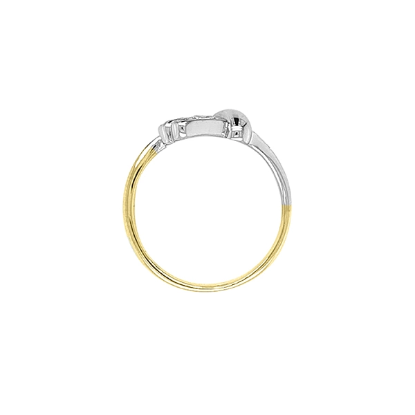 Goldring mit Zirkonen aus kombiniertem Gold