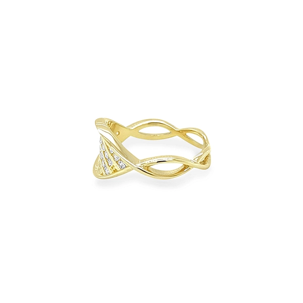 Goldring mit Zirkonen