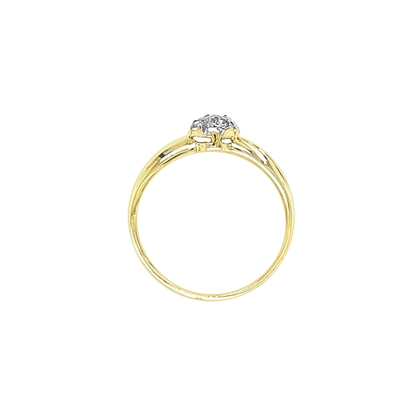 Ring mit Zirkonias in Gold-Kombination