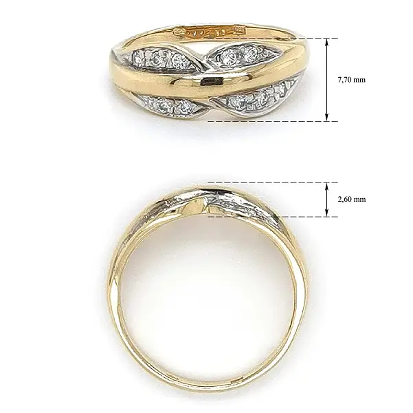 Goldring mit Zirkonen