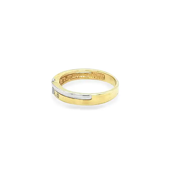 Goldring mit Zirkonen aus kombiniertem Gold