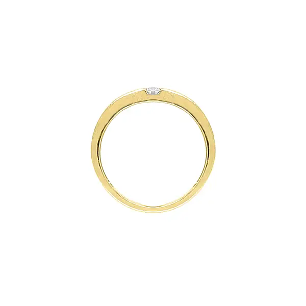 Goldring mit Zirkonen aus kombiniertem Gold