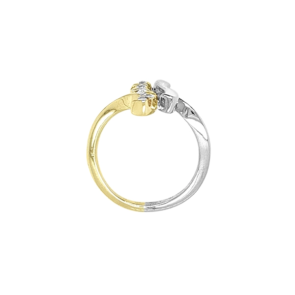 Goldring mit Zirkonen aus kombiniertem Gold